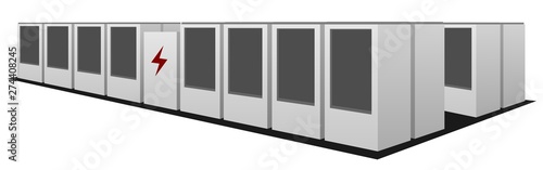 Illustration of a battery storage system which stores clean electricity photo