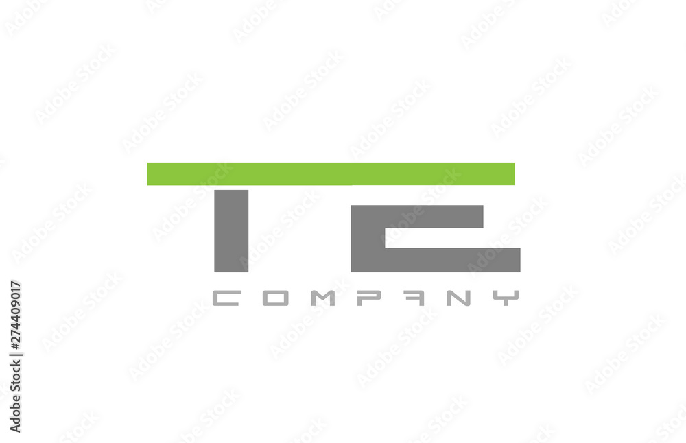 TE T E joined green grey alphabet letter combination logo icon design TE T E joined green grey alphabet letter combination logo icon design