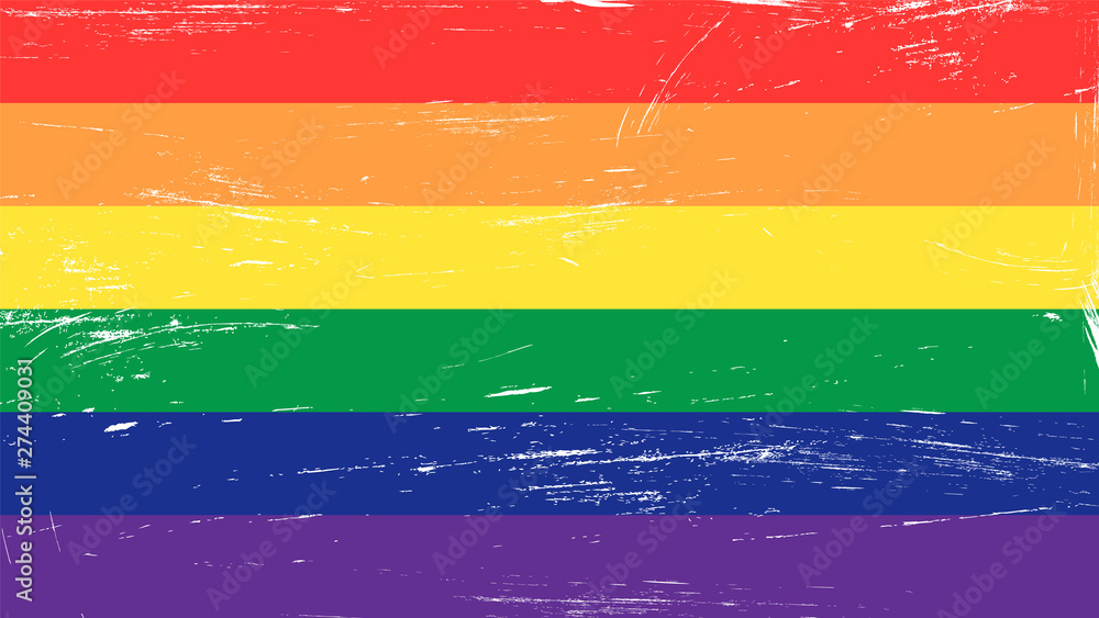 Grunge GLBT pride rainbow flag - symbol of gay, lesbian, bisequal, transgender and queer people.