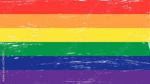 Grunge GLBT pride rainbow flag - symbol of gay, lesbian, bisequal, transgender and queer people.