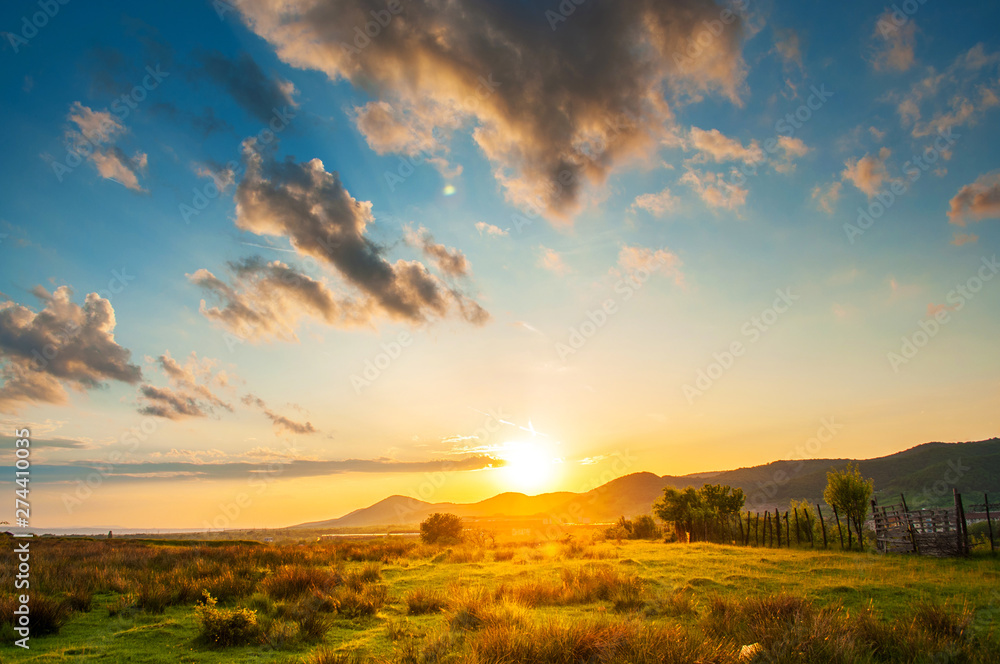 Colorful sunset in the summer Colorful sunset in the summer