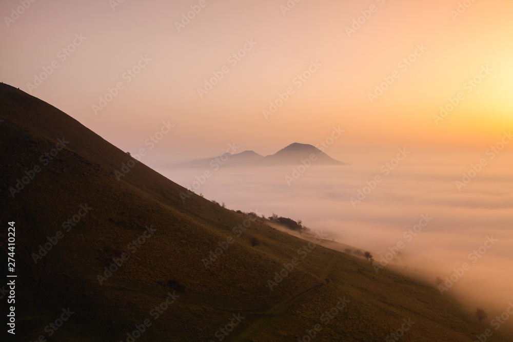 Misty morning in Central Bohemian Highlands, Czech Republic