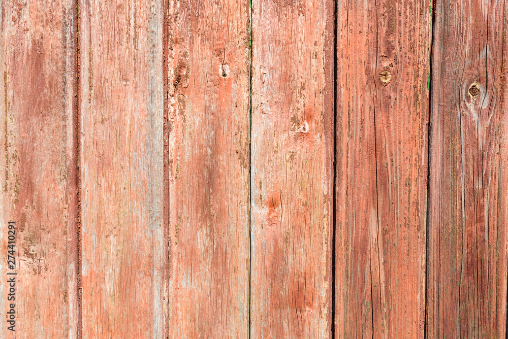 Fototapeta premium Background from aged wood painted in brown paint.