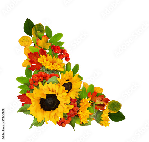 Decorative sunflowers and r...