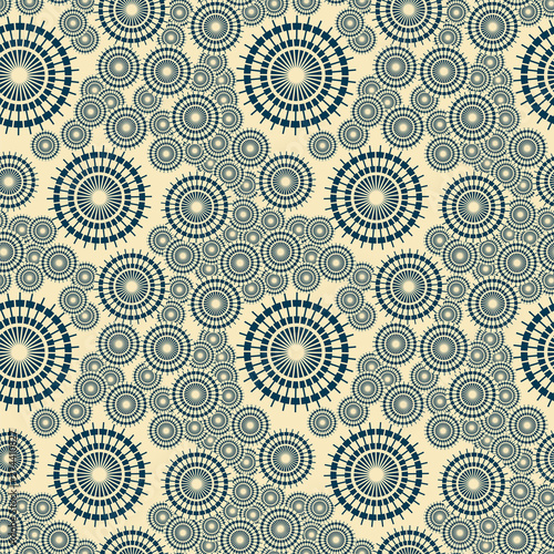 Abstract geometric pattern with lines. Circles are randomly scattered on a light background