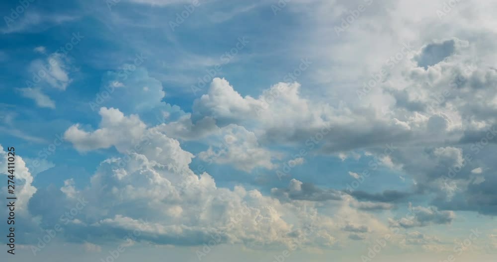 Flying cumulus clouds, beautiful clouds time lapse Flying cumulus clouds, beautiful clouds time lapse