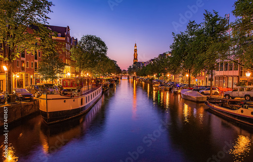 Amsterdam Grachten bei Nacht photo