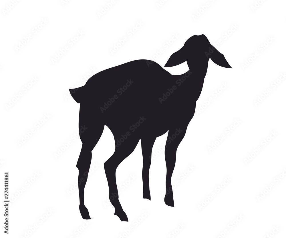 vector illustration of a goat that stands, drawing silhouette vector illustration of a goat that stands, drawing silhouette