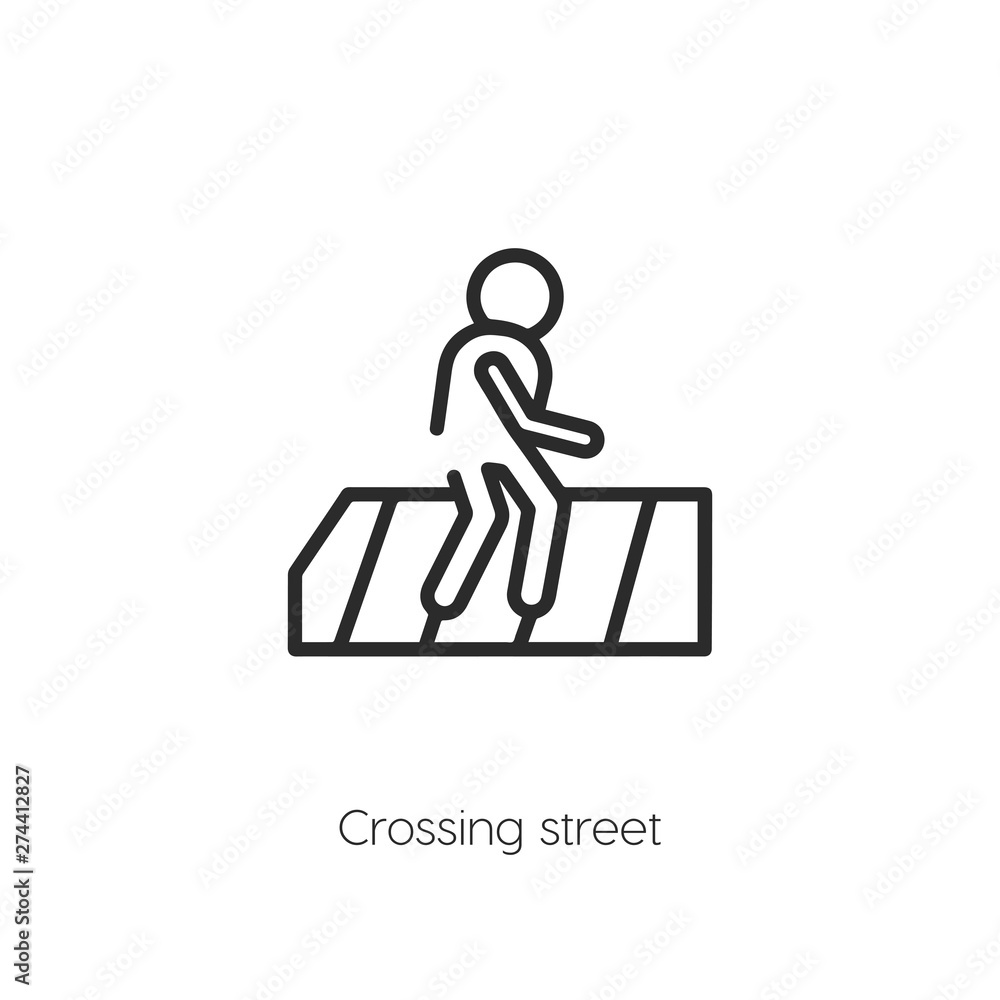 crossing street icon vector symbol sign