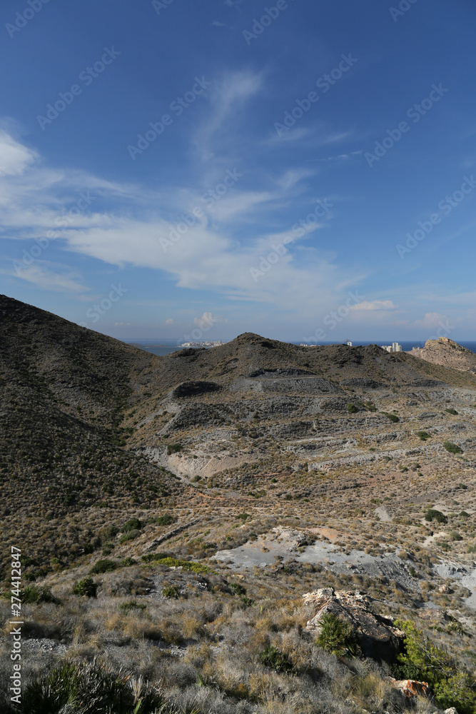 Mountains landscape of the National Park of Calblanque in Murcia, Spain.