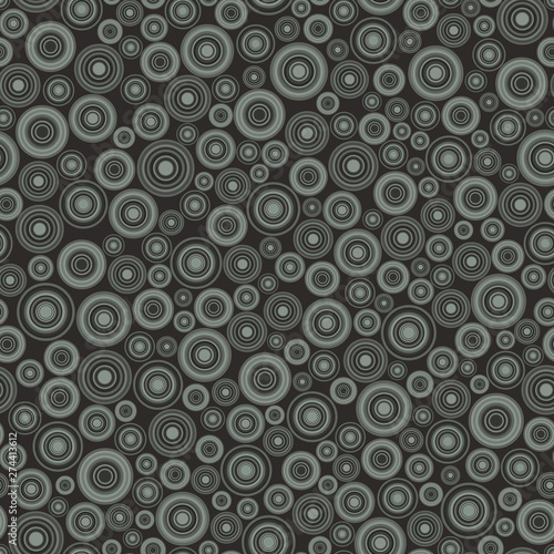 Seamless pattern, background consisting of non-overlapping colored geometric elements of a round shape. Useful as design element for texture and artistic compositions.
