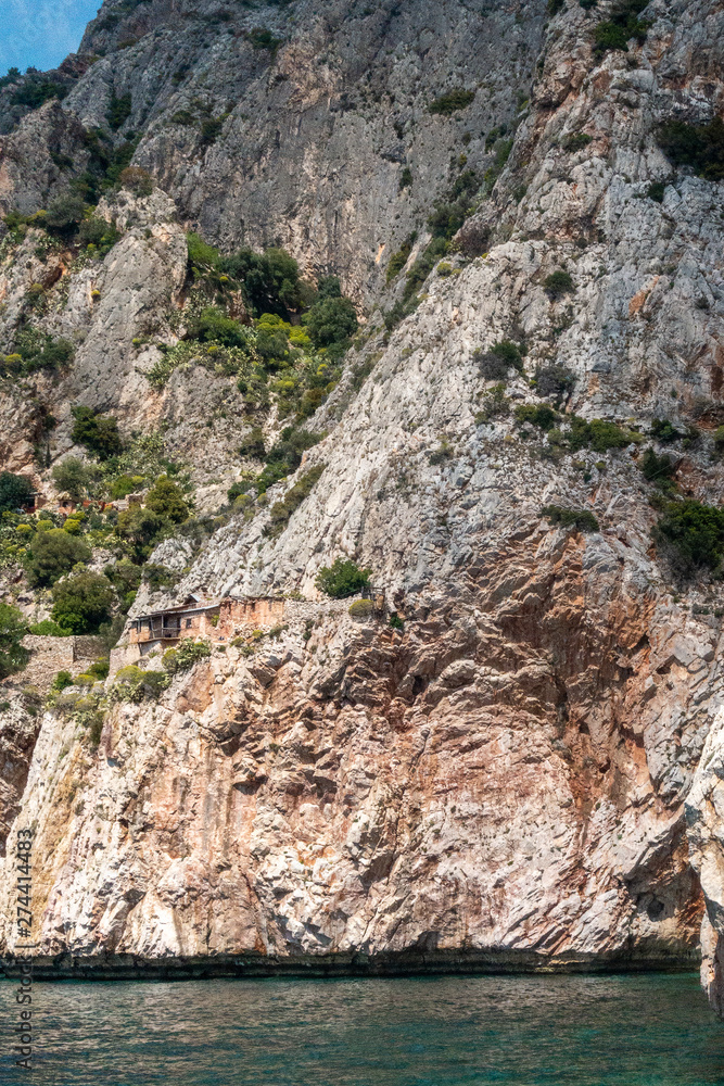 Greece, april 2019, Holy Mountain Athos – different views of monasteries exteriors Greece, april 2019, Holy Mountain Athos – different views of monasteries exteriors