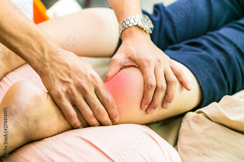 having body and legs massage by therapist.