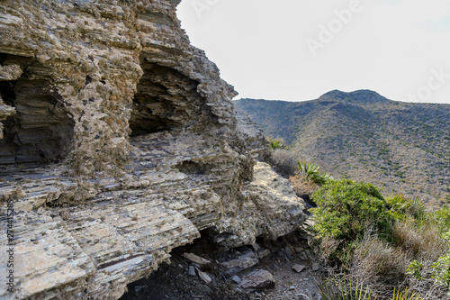 Caves on top of Monte de las Cenizas y Peña del Águila Regional Park, Murcia, Spain