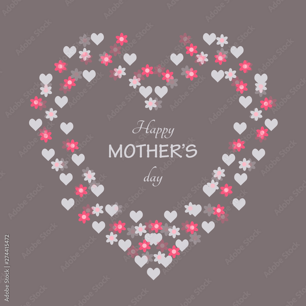 Mother's day greeting card with blossom flowers