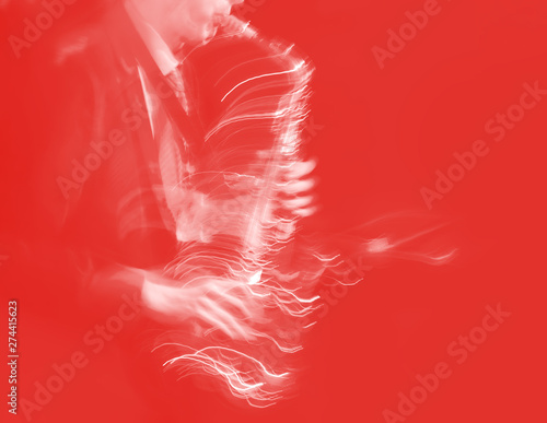 Photography Saxophone player performing on stage