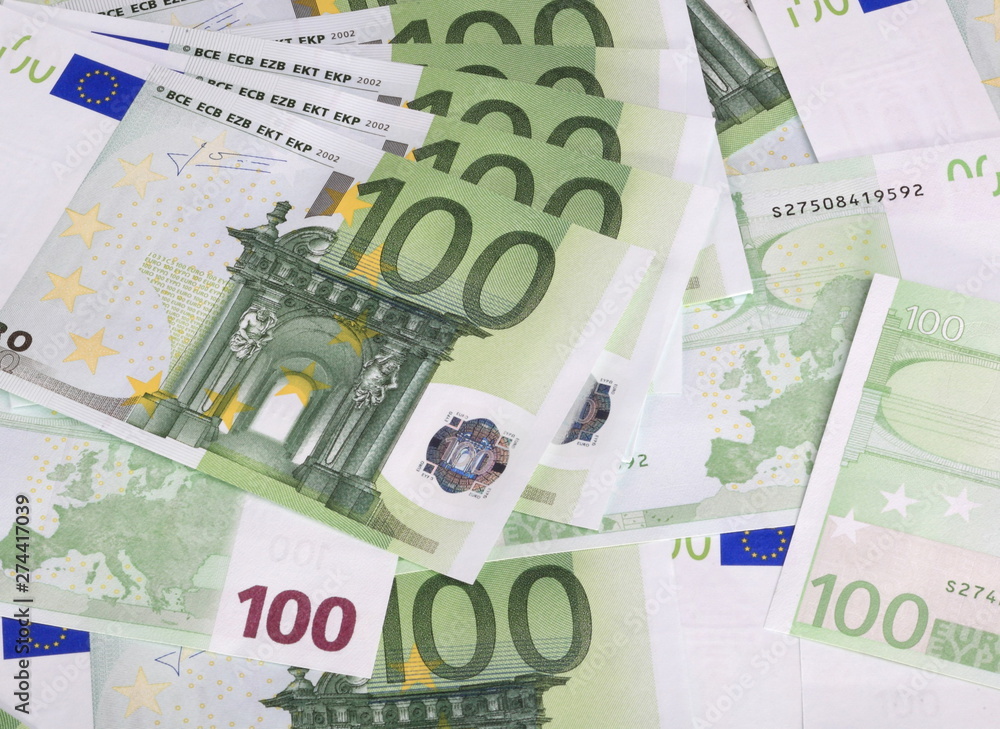 europe euros banknote of hundreds Stock-Foto | Adobe Stock