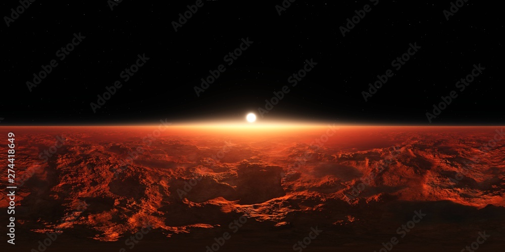 Martian landscape. HDRI . equidistant projection. Spherical panorama ...
