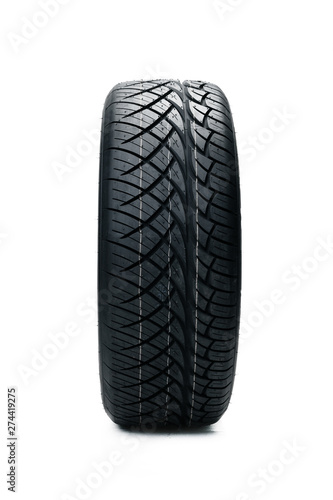 Car tires isolated on white background. Summer car tires