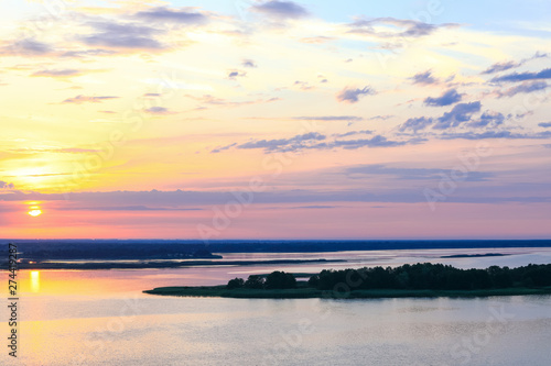 magnificent sunrise over the water