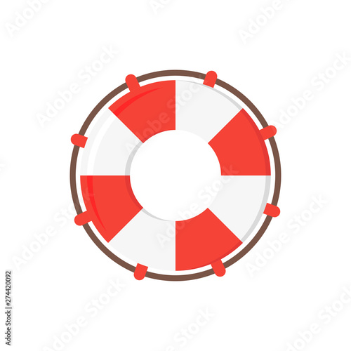 lifebuoy on white background in flat style