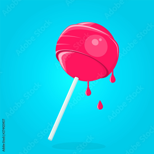 vector illustration of a sweet cartoon lollipop