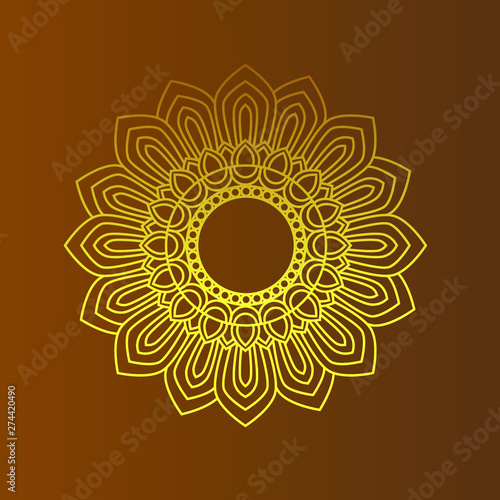 golden  dharma wheel in Buddhism religion concept