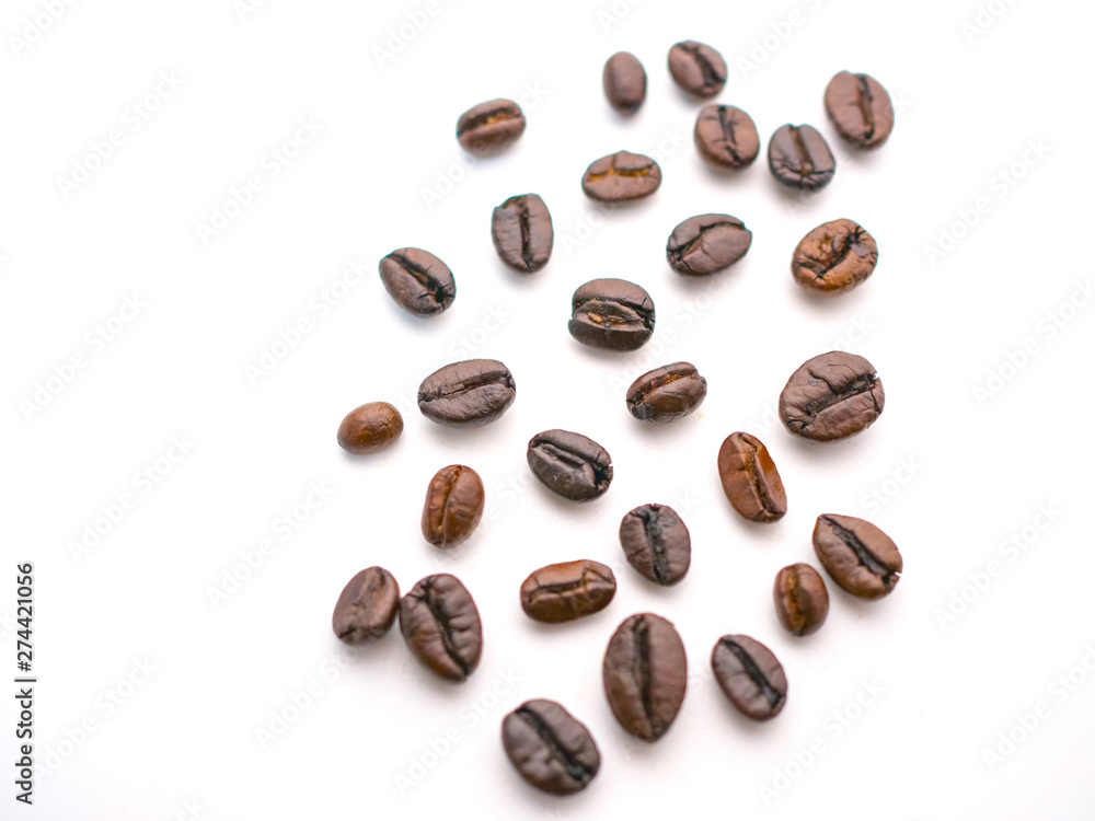 Coffee beans isolated on a white background. Coffee beans isolated on a white background.