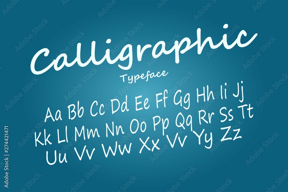 Obraz premium Calligraphic alphabet vector illustration