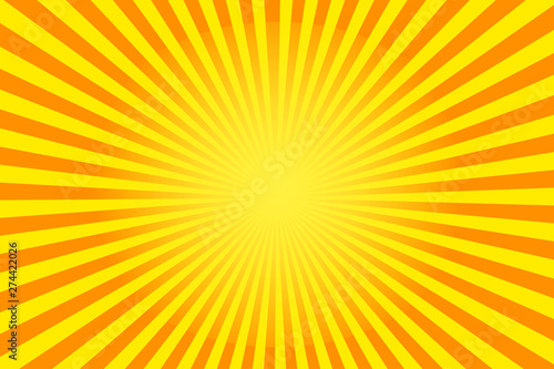 Comic yellow background cartoon style sunlight vector Illustration. EPS 10