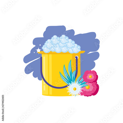Isolated cleaning bucket design icon vector ilustration