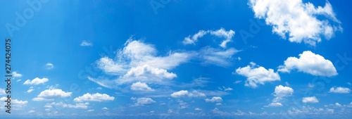 Photography panorama blue sky background