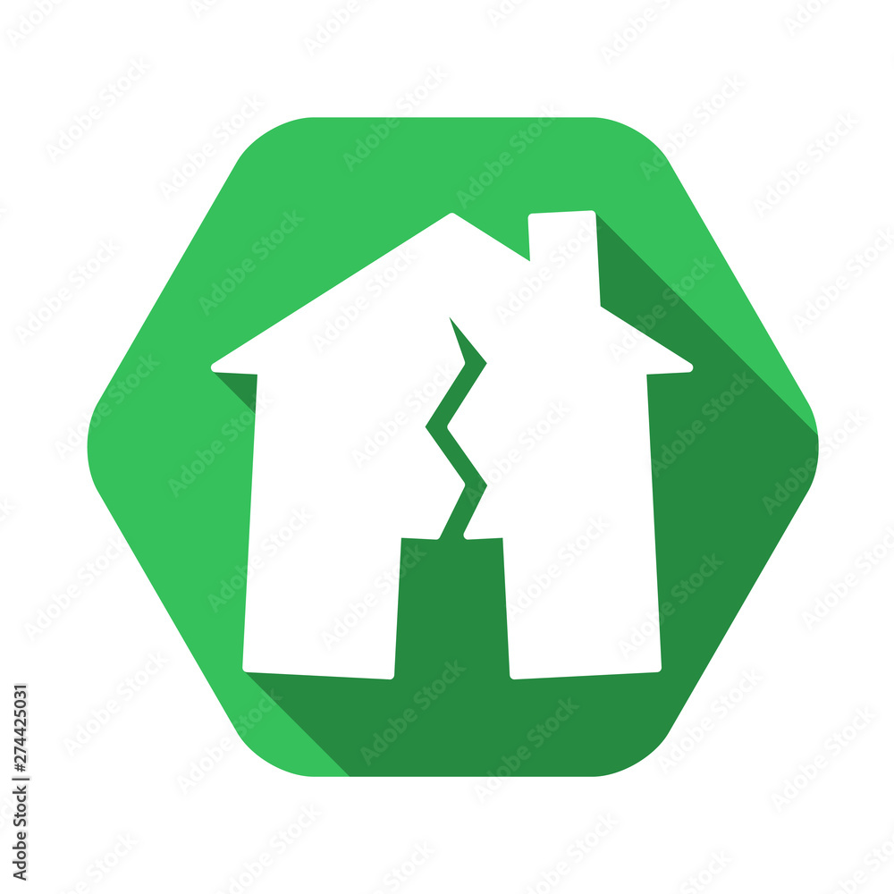 Earthquake insurance vector green icon in modern flat style isolated. Earthquake insurance can support is good for your web design. Earthquake insurance vector green icon in modern flat style isolated. Earthquake insurance can support is good for your web design.