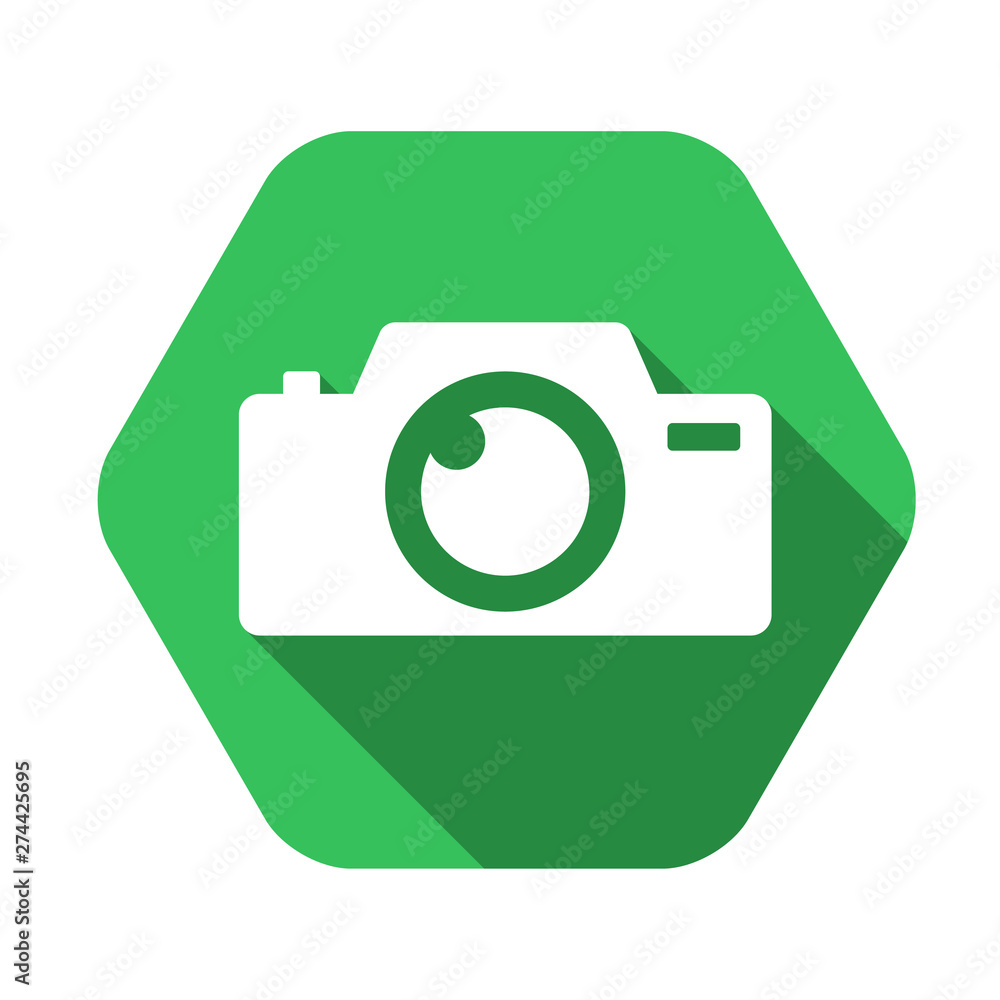 Camera vector green icon in modern flat style isolated. Camera can support is good for your web design. Camera vector green icon in modern flat style isolated. Camera can support is good for your web design.