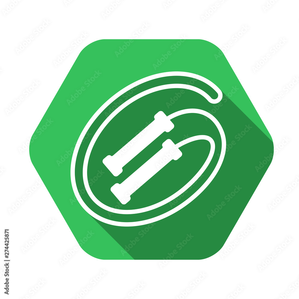 Jump rope vector green icon in modern flat style isolated. Jump rope can support is good for your web design. Jump rope vector green icon in modern flat style isolated. Jump rope can support is good for your web design.