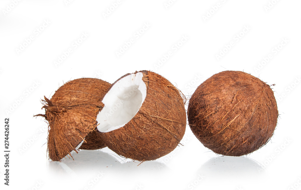 coconuts isolated on the white background coconuts isolated on the white background