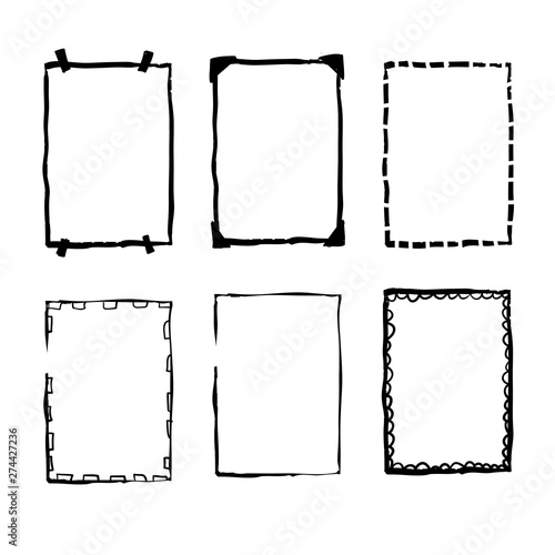 handdrawn doodle frame collection vector