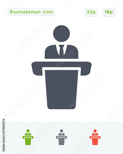 Businessman Holding Speech - Carbon Icons