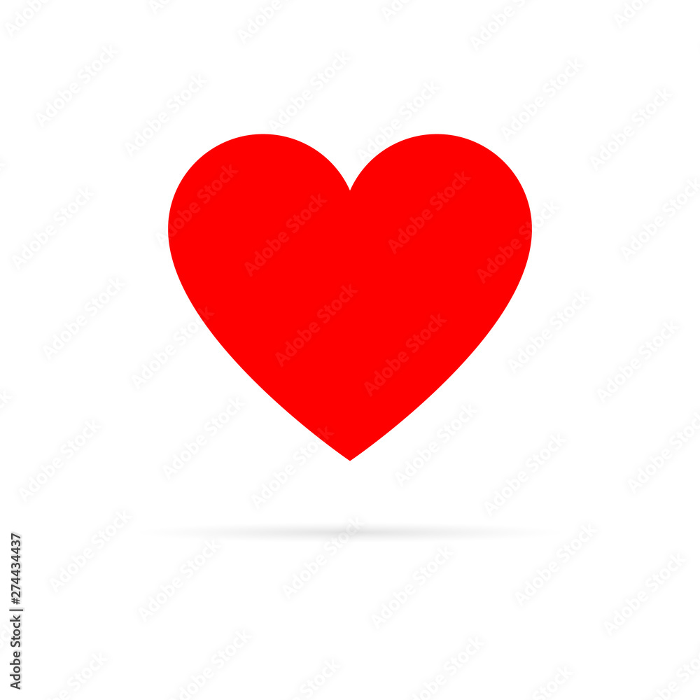 Heart icon symbol with shadow Heart icon symbol with shadow