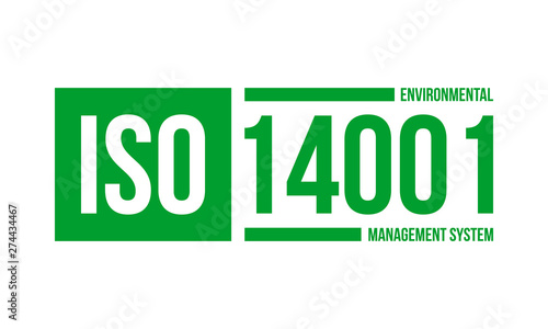 iso 14001 environmental management system, vector illustration isolated on white background photo