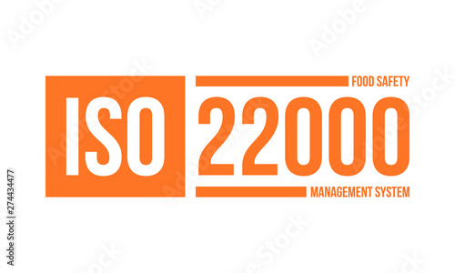 iso 22000 food safety management system, vector illustration isolated on white background
