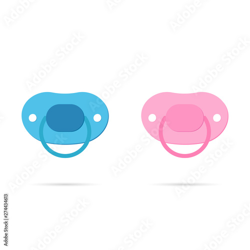 Pacifier baby icon with shadow