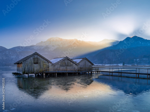 Photos Boathouses on the Kochelsee, Bavaria, Germany