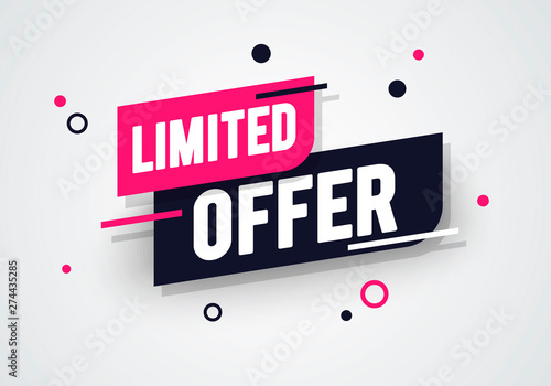 Vector illustration special limited offer, sale banner and discount tag design  photo