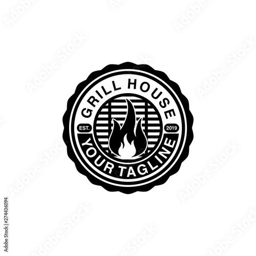 grill house logo design