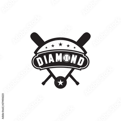 diamond base ball logo design