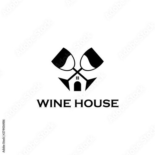 wine house logo design