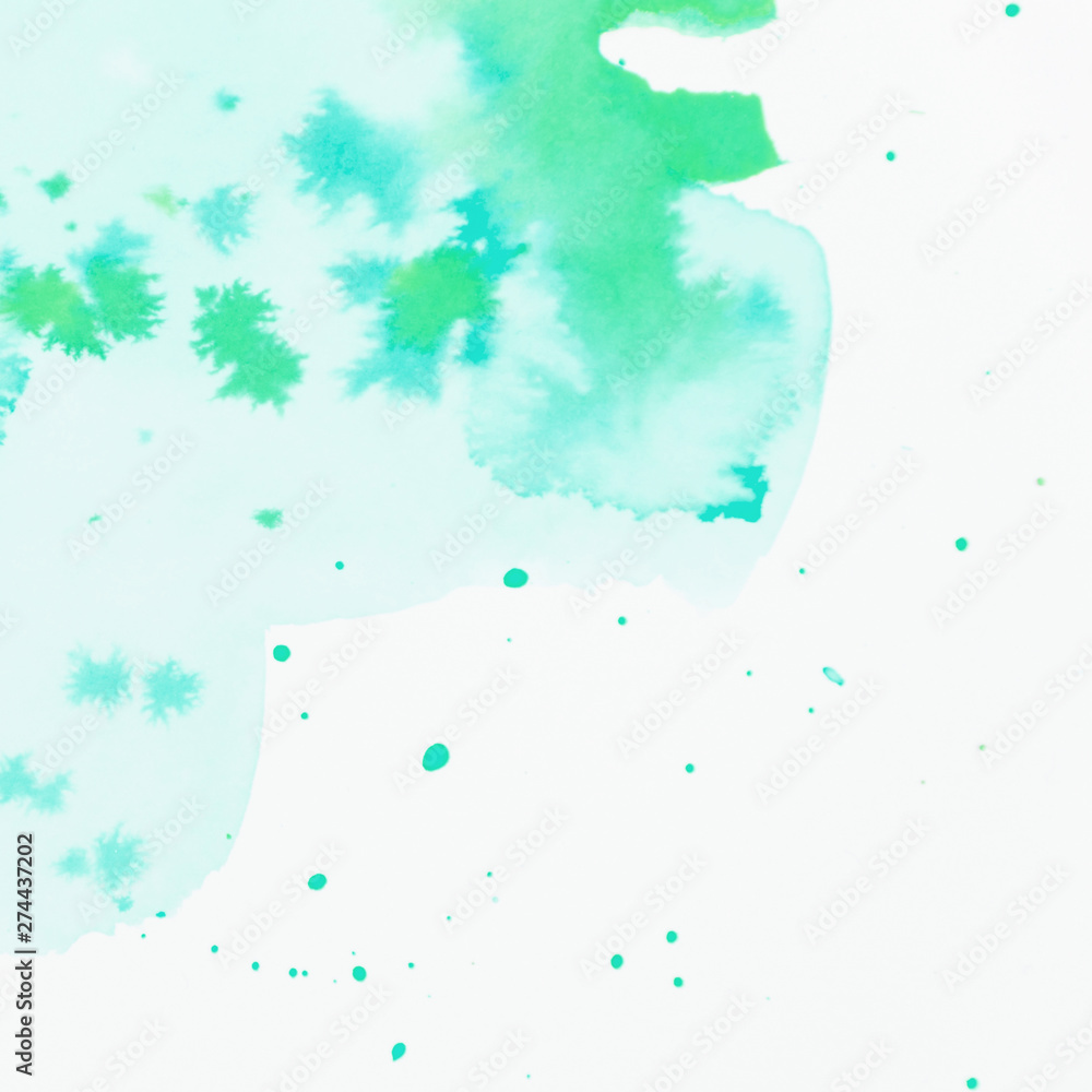 Obraz premium Green watercolor stained design background