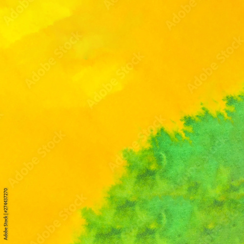 Full frame of bright yellow and green watercolor backdrop