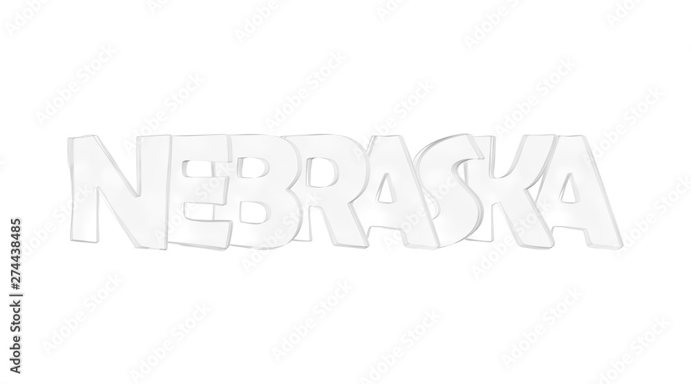 Nebraska. Isolated USA state names. Nebraska. Isolated USA state names.